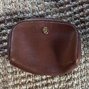 Vintage Pierre Cardin Brown Textured Bag with Gold Detail